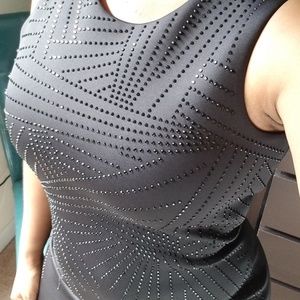 NWT Calvin Klein Black Embellished Scuba Dress